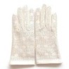 Gants en Cuir d'Agneau Blanc Cassé Carmélina Non Doublés.