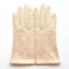 Gants en Cuir d'Agneau Beige Rosé Carmélina Non Doublés.