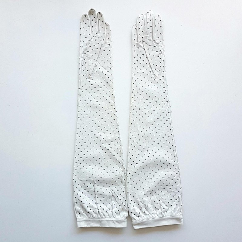 Gants en Cuir d'Agneau Blancs Inima Non Doublés.