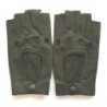 Mitaines en Cuir d'Agneau Kaki Pilote Non Doublées.