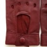 Mitaines en Cuir d'Agneau Bordeaux Pilote Non Doublées.