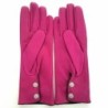 Gants en Cuir d'Agneau Hot Pink Noir Gris Jacinthe Doublés Soie