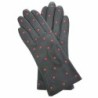 Gants en Cuir d'Agneau Noir Rouge Coccinelle Doublés Soie.