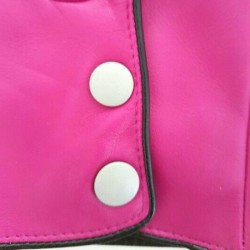 Gants en Cuir d'Agneau Hot Pink Noir Gris Jacinthe Doublés Soie