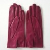Gants en Cuir d'Agneau Hot Pink Cassis Charcoal Dhalia Doublés soie.