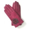 Gants en Cuir d'Agneau Hot Pink Cassis Charcoal Dhalia Doublés soie.