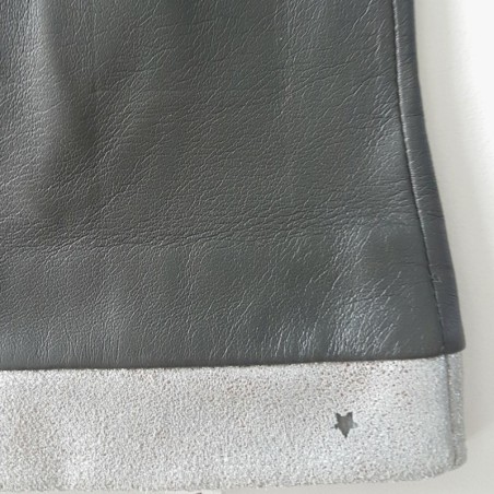 Gants en Cuir d'Agneau Gris Argent Stella Doublés Soie.