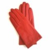 Gants en Cuir d'Agneau Capucine Orange Doublés Soie.