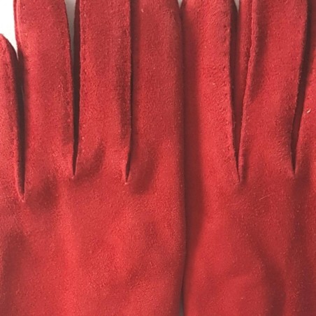 Gants en Cuir de Chèvre Velours Rouges Capra Doublés soie.