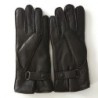 Gants en Cuir de Cerf  Marron Serge Doublure Agneau Lainé.