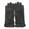 Gants en Cuir de Cerf Noirs Thadeï Doublure Cachemire.