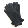 Gants en Cuir de Cerf Noirs Thadeï Doublure Cachemire.