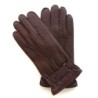 Gants en Cuir de Cerf Chocolat Thadeï Doublure Cachemire.