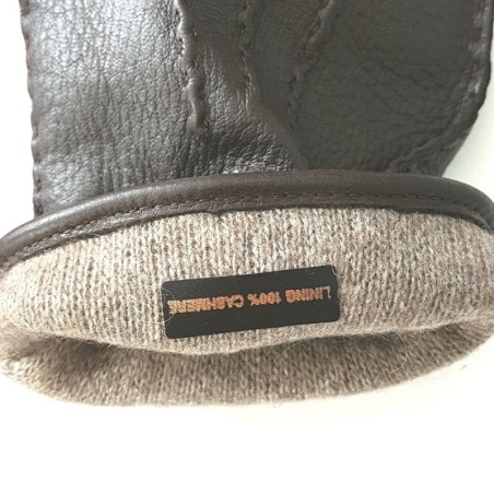 Gants en Cuir de Cerf Marrons Thadeï Doublure Cachemire.