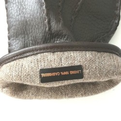 Gants en Cuir de Cerf Marrons Thadeï Doublure Cachemire.