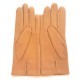 Leather gloves of lamb caramel "CAPUCINE".