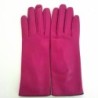 Gants en Cuir d'Agneau Hot Pink Noir Gris Jacinthe Doublés Soie
