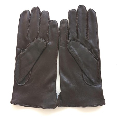 Gants en Cuir d'Agneau Marron Antonin Doublure Soie.