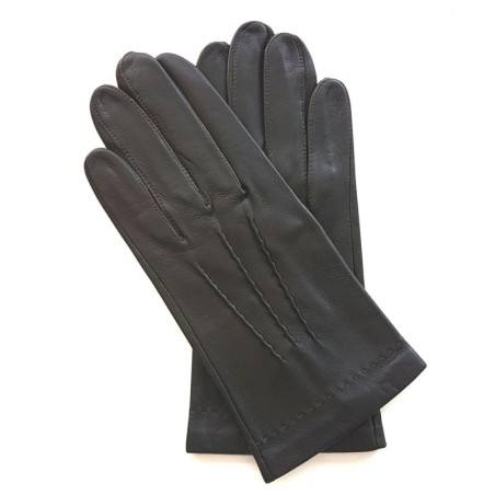 Gants en Cuir d'Agneau Marron Henri Non Doublés.