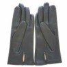 Gants en Cuir d'Agneau Noir Capucine Doublés Soie.