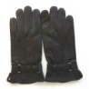 Gants en Cuir d'Agneau Marron Basile Doublure Soie.