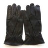 Gants en Cuir d'Agneau Marron Basile Doublure Soie.
