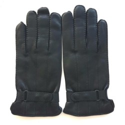 Gants en Cuir d'Agneau Noirs Basile Doublure Cachemire.