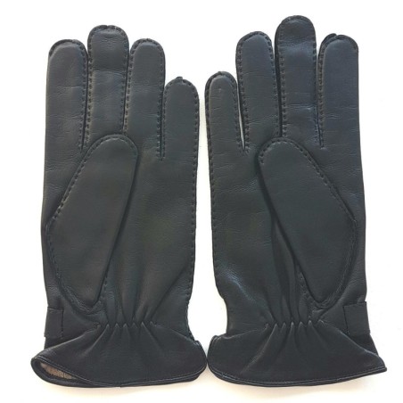 Gants en Cuir d'Agneau Noirs Basile Doublure Cachemire.