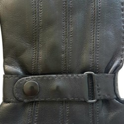 Gants en Cuir d'Agneau Noirs Basile Doublure Cachemire.