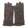 Gants en Cuir de Cerf Marron Blaise Doublure Soie.