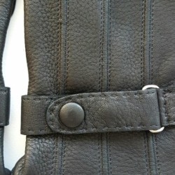 Gants en Cuir de Cerf Noir Blaise Doublure Soie.