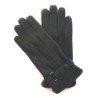 Gants en Cuir de Cerf Noir Blaise Doublure Soie.