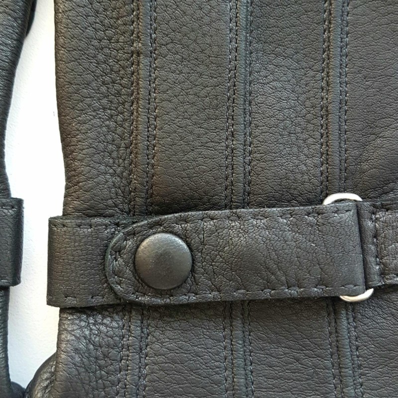 Gants en Cuir de Cerf Noir Blaise Doublure Soie.