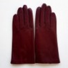 Gants en Cuir d'Agneau Bordeaux Capucine Doublés Soie.