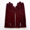 Gants en Cuir d'Agneau Bordeaux Capucine Doublés Soie.