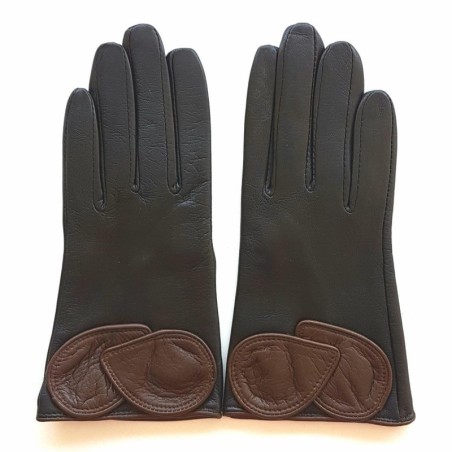 Gants en Cuir d'Agneau Marron Chocolat Peuplier Doublés Soie.