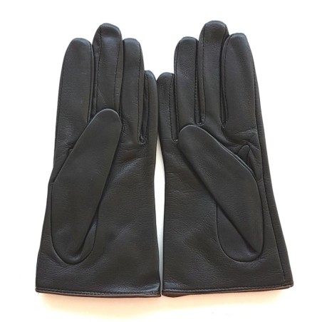 Gants en Cuir d'Agneau Marron Chocolat Peuplier Doublés Soie.