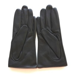 Gants en Cuir d'Agneau Marron Chocolat Peuplier Doublés Soie.
