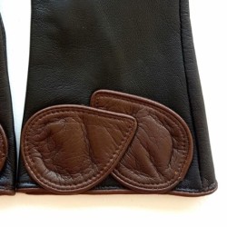 Gants en Cuir d'Agneau Marron Chocolat Peuplier Doublés Soie.