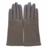 Gants en Cuir d'Agneau Marron Capucine Doublés Soie.
