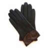 Gants en Cuir d'Agneau Marron Chocolat Peuplier Doublés Soie.