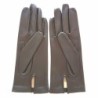 Gants en Cuir d'Agneau Marron Capucine Doublés Soie.