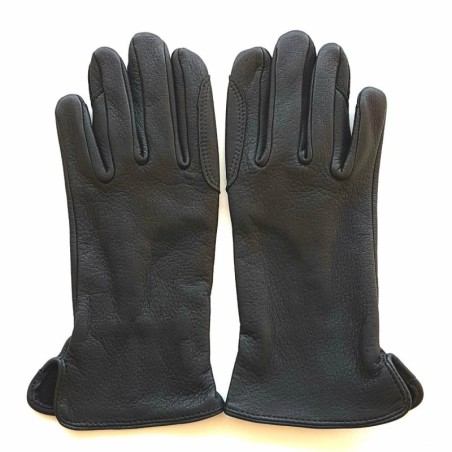 Gants en Cuir de Cerf Noirs Cavalier Non Doublés.