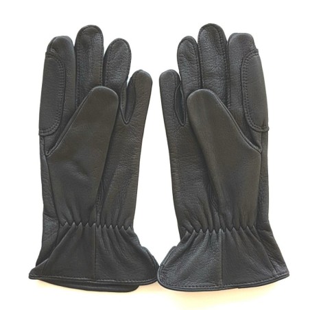 Gants en Cuir de Cerf Noirs Cavalier Non Doublés.