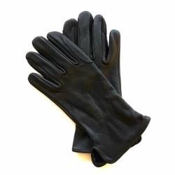 Gants en Cuir de Cerf Noirs Cavalier Non Doublés.