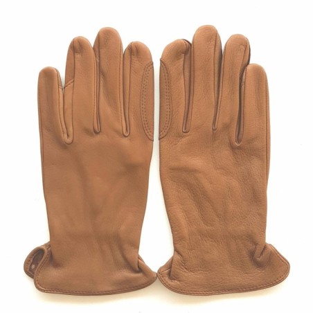 Gants en Cuir de Cerf Tobacco Cavalier Non Doublés.