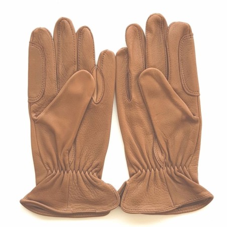Gants en Cuir de Cerf Tobacco Cavalier Non Doublés.