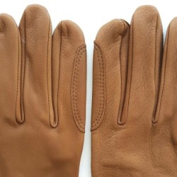 Gants en Cuir de Cerf Tobacco Cavalier Non Doublés.