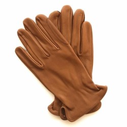 Gants en Cuir de Cerf Tobacco Cavalier Non Doublés.