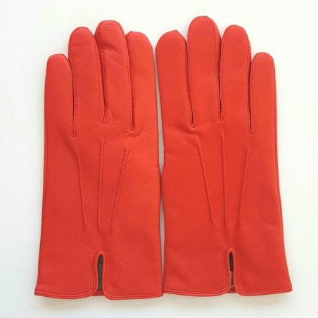 Gants en Cuir d'Agneau Capucine Cowboy Doublés Cachemire.